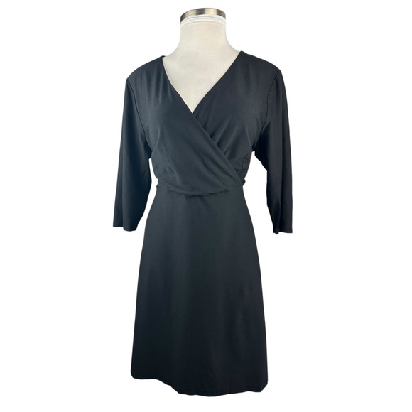 Eileen Fisher Faux Wrap Dress Black Stretch Slinky Jersey Women's Plus Size 1X - Picture 14 of 15